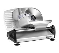 Trancheuse Électrique, Trancheuse à Jambon avec Interrupteur Sécurité Enfants, Lame en Acier Inoxydable, Epaisseur Réglage de 0-15mm pour Jambons, Saucissons, Pains, Viandes etc, 150W