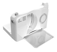 Trancheuse Électrique Trancheuse À Pain Pliable Épaisseur De Coupe Réglable En Continu (0-15 Mm) Pour Divers Aliments Tels Que Viande, Charcuterie, Pain, Légumes, Jambon, Fromage, Etc. 150 W, Blanc