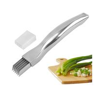 Trancheuse en acier inoxydable Silk The Knife, Spring Onion Slicer, Acier Inoxydable Scallion Slicer, Hachoir Cutter Shredder Couteau Ménage Multifonctionnel Food Slicer Gadget