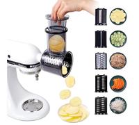 Trancheuse et râpe à déchiqueteuse compatible avec batteur sur socle Kitchen Aid, râpe à fromage à 5 lames