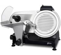 H.Koenig Trancheuse électrique à jambon, viande, saucisson, charcuterie MSX252, professionnelle, précise, épaisseur de la coupe 0-12 mm, lame italienne 25 cm, aiguiseur intégré, large plateau, 282 rpm