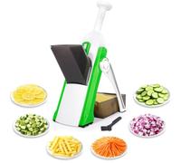 Trancheuse Legumes Multifonctionnel et Réglable avec Bac de Récupération, Coupe-frites, Coupe-pommes de Terre, Coupe oignons, Concombres pour Tranches, Julienne, Mandoline, Cuisine