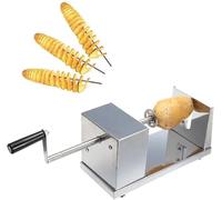 Trancheuse Manuelle Tornado For Frites Maison, Coupe-pommes De Terre En Spirale, Trancheuse Tornado En Acier Inoxydable For Frites, For Usage Domestique Et Commercial