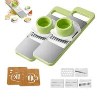 Trancheuse Martivex, coupe-légumes 6 en 1, outil de cuisine polyvalent avec lames en acier inoxydable for trancher, râper, couper en dés, et il est livré avec un sous-verre(2pcs)