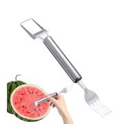 Trancheuse pastèque, trancheuse pastèque, outil pour trancher pastèque 2 en 1, gadgets pour trancher les fruits d'été, fourchette pour couper les fruits pour la maison, le camping, le pique-nique, le