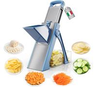 Trancheuse professionnelle à mandoline de légumes, trancheuse manuelle verticale avec lames en acier inoxydable, épaisseur réglable pour pommes de terre, oignons, hachoir multifonction pour cuisine