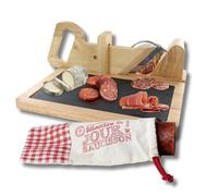 Trancheuse Saucisson en Bois avec Pochon - Guillotine Manuelle - Machine pour découpe Multifonctions - Parfait pour l’Apéro