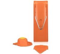 Coupe Légumes V3 (Set de Base) • Mandoline en V pour tranches en 3 épaisseurs • Mandoline Réglable pour Légumes & Fruits • Pieds en Caoutchouc et Lame en Acier Inoxydable • Orange