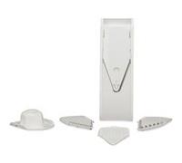 Börner Mandoline V1 ClassicLine (Starter Set) • Mandoline Réglable pour Légumes & Fruits • Avec 4 Inserts, Porte-fruits • Coupe-légumes pour tranches, lamelles & dés • Blanc
