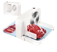 Trancheuse Viande Électrique，Trancheuse Nourriture Pliante - Lamina Serrée Inox 16.5cm，Épaisseur Rég 1-15mm，Pousseur Nourriture，pour Maison Bœuf Porc Saumon Pain Fromage Charcuterie