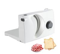 Trancheuses Alimentaires Pliables, Trancheuses à Pain électriques 150 W Avec Lame En Acier Inoxydable De 17 CM, épaisseur Réglable De 0 à 15 MM, Machine De Découpe Pour Viande, Pain Et Fromage white