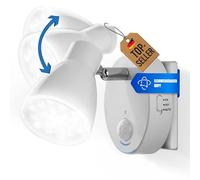 Trango 2635-016 Veilleuse à capteur LED - Blanc - Rotatif et orientable - Fonction automatique - Détecteur de mouvement - Lampe prise 230 V - Lumière de sécurité et d'orientation