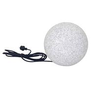 Trango Boule de jardin 200G IP65 en aspect pierre de granit de 20 cm de diamètre *NATURE* avec câble d'alimentation IP44 de 5 mètres avec 1x douille E27, boule lumineuse, lumière extérieure