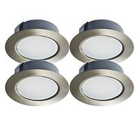 Trango Ensemble de 4-12V AC/DC Projecteur encastré pour meubles à LED, éclairage encastré, plafonnier G4E-042 nickel mat pour remplacer les lampes de mobilier halogènes classiques G4
