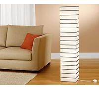 Trango Lampadaire design 1215L *JAPAN* Lampe en papier de riz *HANDMADE* en blanc avec tiges décoratives incl. 2x ampoules LED E14 - Forme: angulaire - Hauteur: 125cm - Lampe de salon