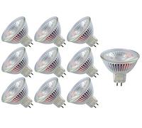 Trango Lot de 10 ampoules LED MR16-NT3*10 avec douille MR16 pour le remplacement des ampoules halogènes classiques MR16 I GU5.3 I G4 12 Volt 3000K lampe à incandescence blanc chaud, lampe réflecteur