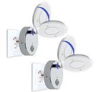 Trango Lot de 2 veilleuses à capteur LED 2636-028 en chrome avec fonction automatique directe 230V avec détecteur de mouvement lampe de sécurité, lampe à douille, applique murale lampe d'orientation