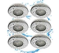 Trango Lot de 6 Lampe de salle de bain IP65 6729IP65-068MOSD Spots extérieur encastrés incl.6x module LED ultra plat dimmable à 3 niveaux 3000K blanc chaud encastré en acier inoxydable en chrome