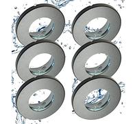 Trango Lot de 6 spots encastrés IP44 6729IP-061 en anthracite mat Lampe de salle de bain, spots encastrés, plafonnier avec 6x douille GU10 Convient le mieux pour la salle de bain, le sauna