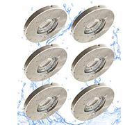 Trango Lot de 6 spots encastrés IP65 6729IP65-062MO en acier inoxydable brossé incl. 6x 5 Watt 3000K blanc chaud Module LED pour salle de bain, douche, spots encastrés, spots de plafond, plafonnier