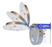 Trango Veilleuse à capteur LED 2636-014 *NITE* en argent avec fonction automatique Direct 230V avec détecteur de mouvement, Lampe de sécurité, Lampe à douille, Applique murale, Lumière d'orientation