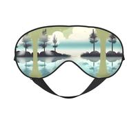 Tranquil Lakes Masque doux pour les yeux, imprimé sur toute la surface, 96 % polyester, 4 % élasthanne