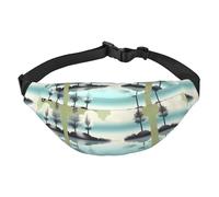 Tranquil Lakes Sac banane à bandoulière pour garçon, grand sac banane de voyage tendance pour le sport, la course à pied, le cyclisme, les voyages, la pêche, noir, taille unique