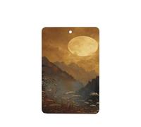Tranquil Mountain Golden Full Moon Lot de 4 désodorisants à suspendre pour voiture, cartes parfumées pour tablettes d'aromathérapie de voiture