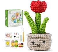 TranquilHome Amigurumi Crochet Kit Pour Débutants Pour Crocheter Des Belles Fleurs,Kit De Crochet Débutant Avec Une Analyse Vidéo étape Par étape,Fuppy Des Cadeaux Magnifiquement Créatifs