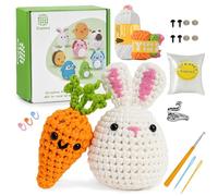 TranquilHome Kit Crochet Amigurumi,Crochet Kit Pour Débutants Pour Crocheter Des Carotte Et Lapin,Kit Crochet Kit Debutant Avec Une Analyse Vidéo étape Par étape