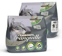 TRANQUILLE - Litière Agglomérante pour Chat avec Charbon Actif et Bicarbonate 2 x 6,5KG - Contrôle Optimal des odeurs et facilite Le Nettoyage de la litière grâce a Son Absorption supérieur