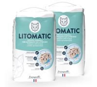 Tranquille - Litière pour Chat - Litomatic (2x6L) | Formule spécifique Litières Automatiques | Tofu & Bentonite au Charbon Actif, Ultra Absorbante, Agglomérante, Faible Poussière & Contrôle des Odeurs