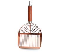 Tranquille Pelle à Litière en Acier Inoxydable | Pelle Litière Chat avec Manche Bois Naturel | Anti-Rouille et Durable | Pelle Métallique Design avec Crochet de Fixation | Entretien Facile