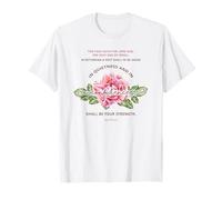Tranquillité et Confiance - Verset Floral de la Bible chrétienne T-Shirt