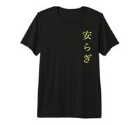 Tranquillité, Paix, écrites en caractères Kanji Japonais. T-Shirt Haut de Gamme