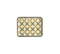 Tranquillo Grand Porte-Savon Rectangulaire Art Déco en Céramique Rectangulaire avec Trous pour Drainage 13 x 10 x 2 cm