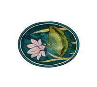 Tranquillo Porte-savon ovale en céramique peinte à la main avec trous pour l'évacuation de l'eau 13 x 9,5 x 2 cm