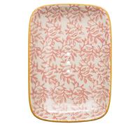 Tranquillo Porte-Savon rectangulaire LIESI en faïence avec des Trous pour l'évacuation de l'eau 13,5 x 9,5 x 2 cm