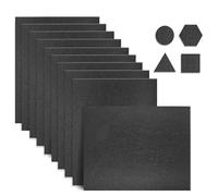 TranRantic 10 Pièces Feutrine Autocollante, 20 x 16 cm x 4mm Patins pour Meubles, Patins Feutre Auto-Adhésifs, Patins pour Chaises Coupe Arbitraire pour Pied de Lit de Table (Noir)