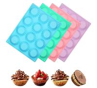 TranRantic 4 Pièce Moule à Chocolat, Non Collant Moule Tablette Chocolat, Épaisseur Moule Silicone Chocolat, Réutilisable Moule Tablette pour Gelée, Chocolat, Bonbons(Bleu Vert Rose Violet)