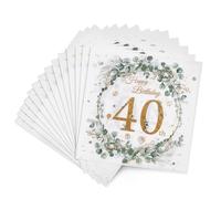 TranRantic 50 Pièces 40 Ans Serviette Anniversaire, Serviette Papier Anniversaire Eucalyptus Exquis, Decoration Table Anniversaire pour Femme Homme, Serviette de Table pour Deco