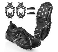 TranRantic Crampons, 26 Dents Anti-Slip Snow Grips avec Sac de Rangement, Crampons pour Chaussures de Randonnée, Antidérapant Grips Neige et Glace pour Marche, Randonnée, Escalade(L)