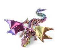 TranRantic Oeuf de Dragon Imprimé en 3D, 40cm Jouet de Dragon Articulé Pliable avec Aile, Figurine de Dragons Flexible Réaliste pour Décoration du Bureau à Domicile(Couleur Éblouissante)