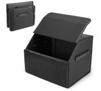 TranRantic Rangement Coffre de Voiture Grand, 38 * 31 * 30cm Organisateur Voiture Pliable, Organisateur de Coffre Imperméable avec Couvercle, Rangement Coffres pour SUV