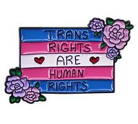Trans Rechte Sind Broche en émail bleu rose et blanc drapeau fleur badge drapeau arc-en-ciel broches broches pour pulls, écharpes, foulards, robes, costumes, sacs, Métal