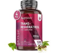Trans Resveratrol Pur 98% Avec Quercétine 550mg Antioxydant Puissant - Source Vitamine C, Resveratrol Polyphenols Renouée Du Japon