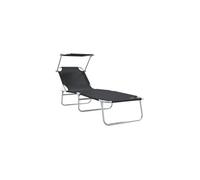 Transat 2 Pcs Noir 58 X 188 X 77cm Polyester