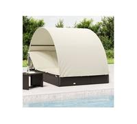 vidaXL Transat 2 places avec toit rond 211x112x140 cm Noir