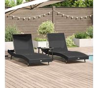 Transat 3 pcs polyrotin de jardin Chaise inclinable patio terrasse vidaXL vidaXL