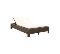 Transat à 2 Places avec Coussin Résine Tressée Chaise Longue Jardin vidaXL